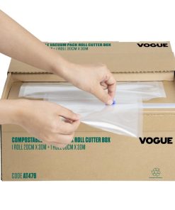 Vogue Compostable Vacuum Pack Roll Cutter Box 2x 30m Rolls (AT479)