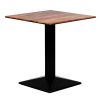 Turin Metal Base 700mm Square Dining Table w-Laminate Top in Planked Oak (CZ816)
