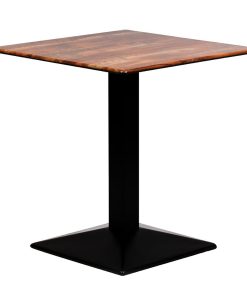 Turin Metal Base 700mm Square Dining Table w-Laminate Top in Planked Oak (CZ816)