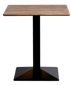 Turin Metal Base 700mm Square Dining Table w-Laminate Top in Planked Oak (CZ816)