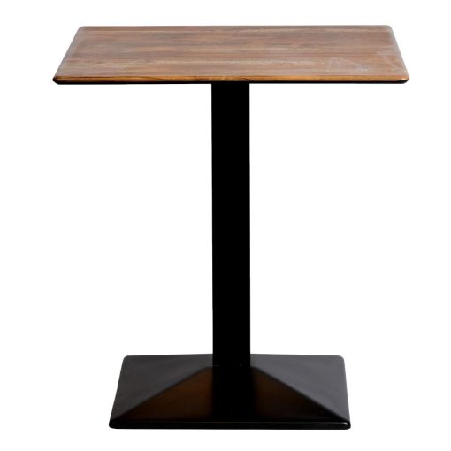 Turin Metal Base 700mm Square Dining Table w-Laminate Top in Planked Oak (CZ816)