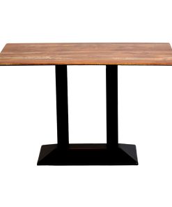 Turin Metal Base Rectangle Dining Table with Laminate Top in Planked Oak (CZ824)