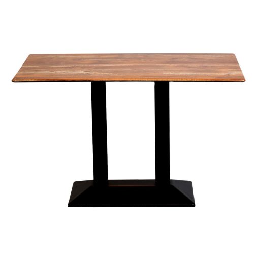 Turin Metal Base Rectangle Dining Table with Laminate Top in Planked Oak (CZ824)