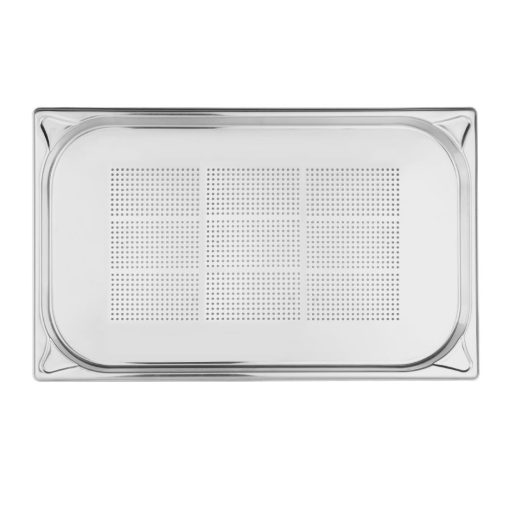 Vogue Stainless Steel Heavy Duty Perforated 1-1 Gastronorm Tray 20mm (DM971)
