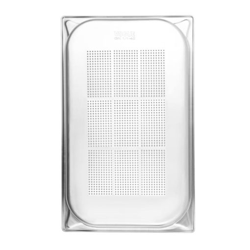 Vogue Stainless Steel Heavy Duty Perforated 1-1 Gastronorm Tray 40mm (DM972)