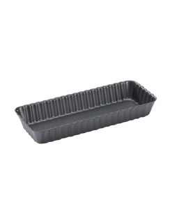 De Buyer Rectangular Fluted Tart Mould With Loose Base 200 x 80 x 27mm (DP120)