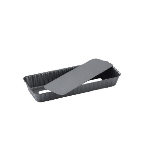De Buyer Rectangular Fluted Tart Mould With Loose Base 200 x 80 x 27mm (DP120)
