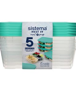 Sistema Nest It Meal Prep Containers 1-9Ltr 5 Pack (DP648)