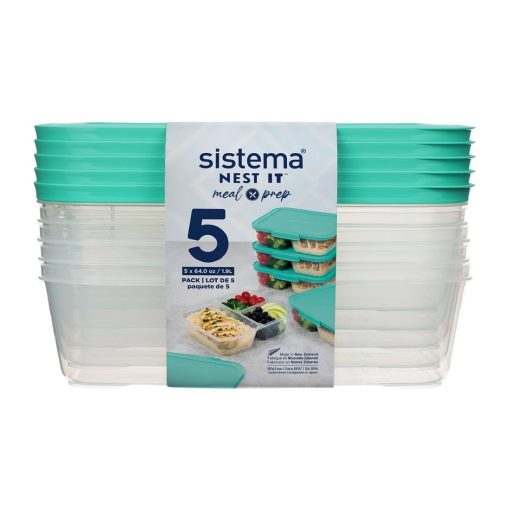 Sistema Nest It Meal Prep Containers 1-9Ltr 5 Pack (DP648)