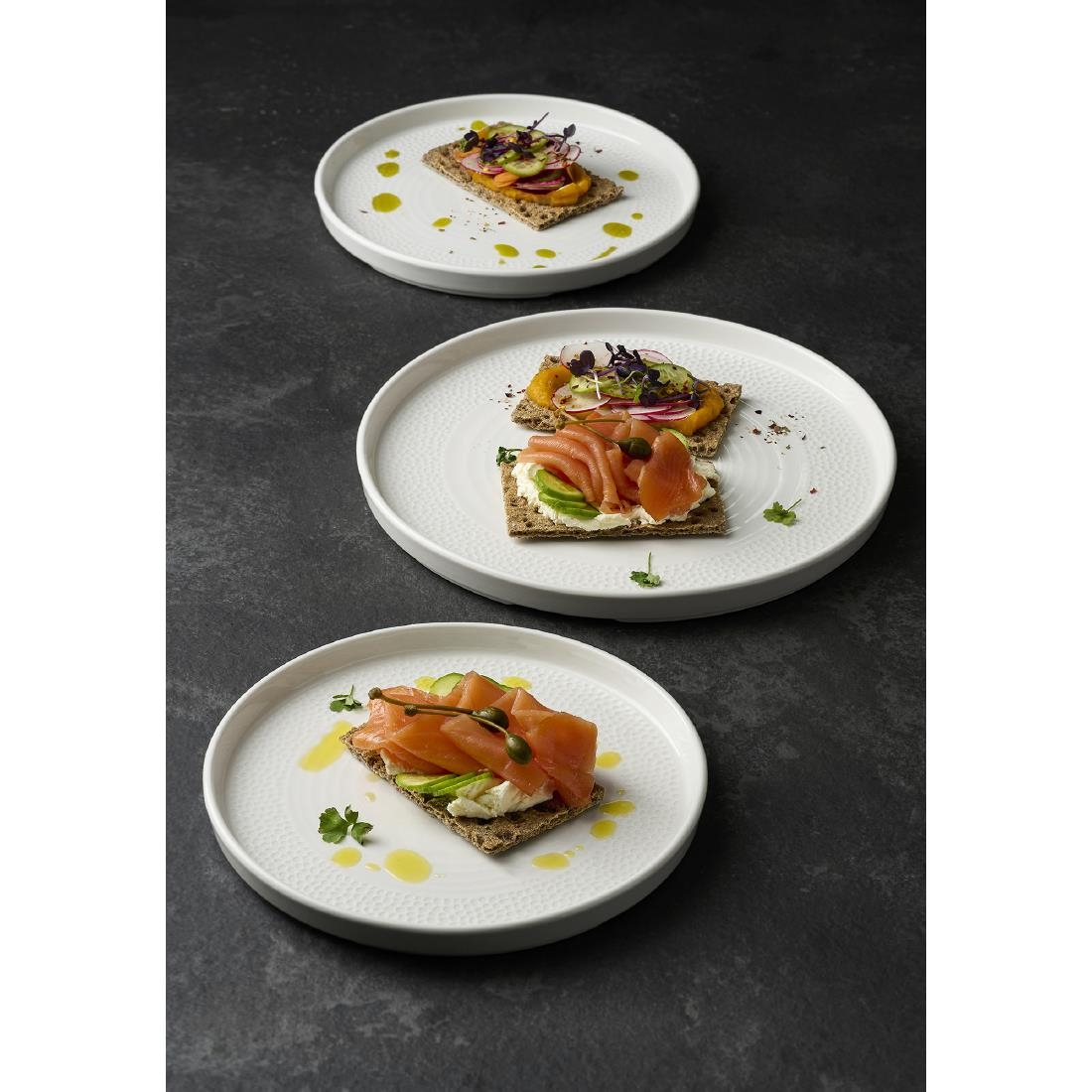 Churchill Isla White Walled Plate 260mm Pack of 6 (DX129)