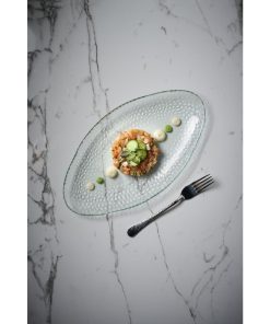 Churchill Isla Glass Clear Organic Glass Oval Platter 300mm 6 Pack (DX136)