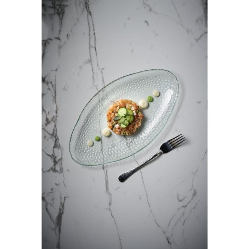 Churchill Isla Glass Clear Organic Glass Oval Platter 300mm 6 Pack (DX136)