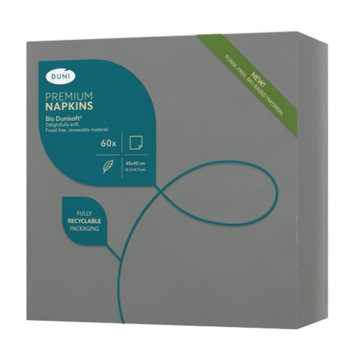 BIO Dunisoft Dinner Napkin Granite Grey 400x400mm 360 Pack (DX502)