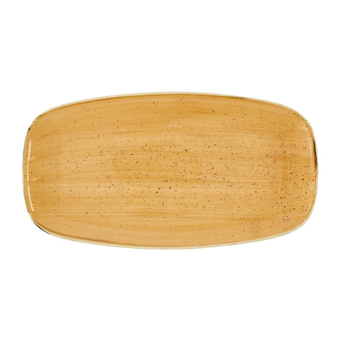Churchill Stonecast Tangerine Chefs Oblong Plate No- 4- 355 x 189mm 6 Pack (DX781)
