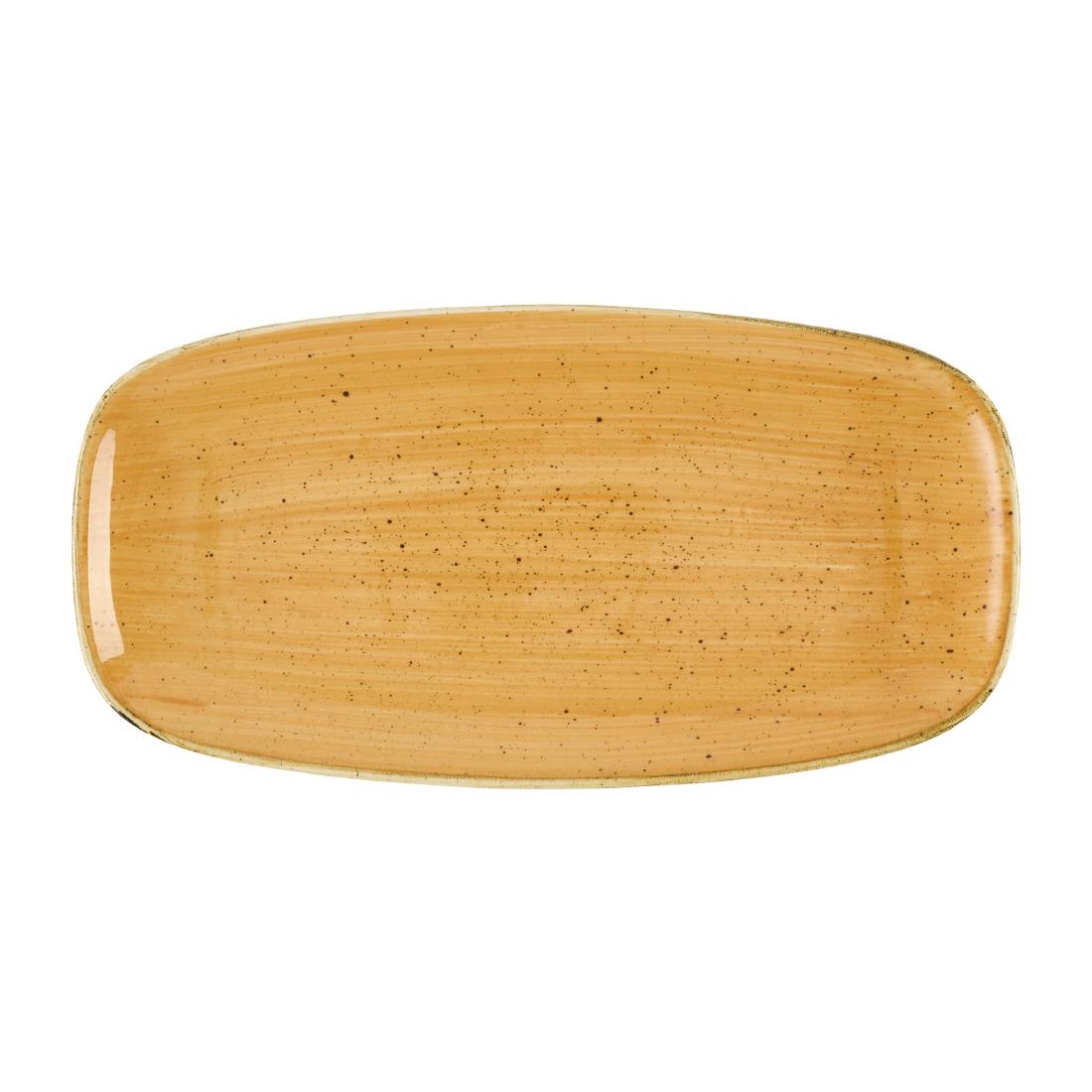 Churchill Stonecast Tangerine Chefs Oblong Plate No- 3- 298 x 153mm 12 Pack (DX782)