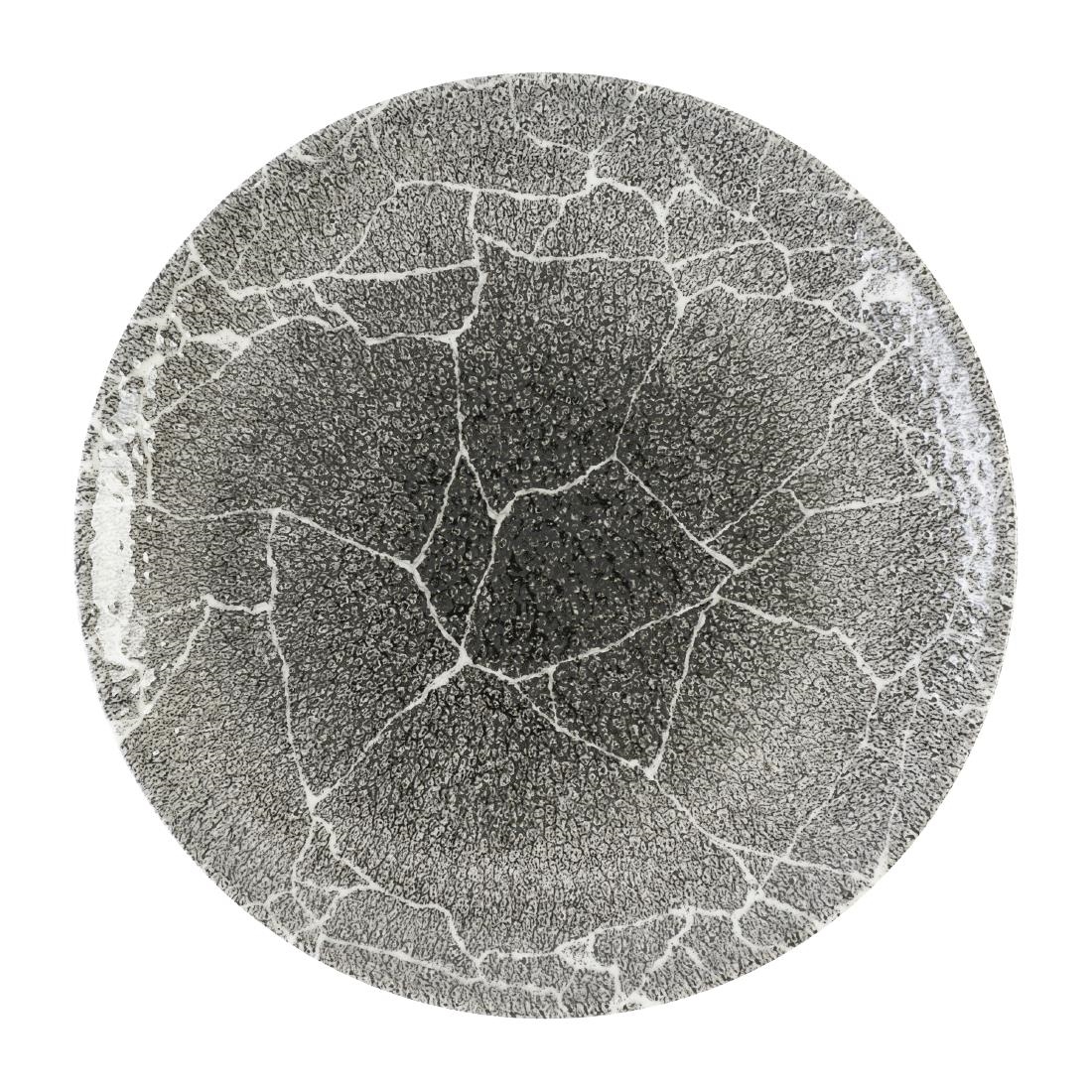 Churchill Studio Prints Kintsugi Quartz Black Coupe Plate 288mm 12 Pack (DX804)