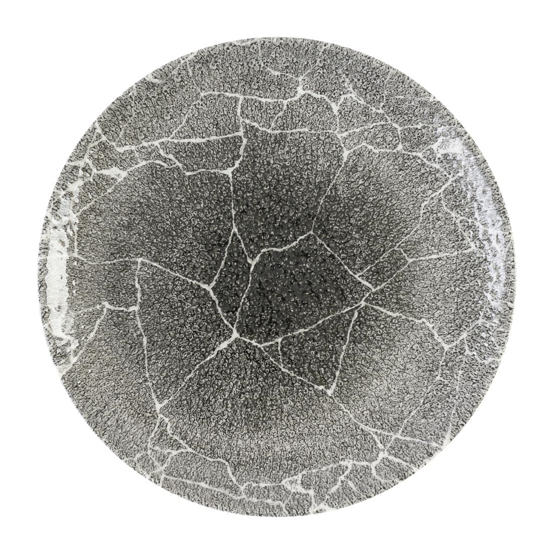 Churchill Studio Prints Kintsugi Quartz Black Coupe Plate 260mm 12 Pack (DX805)