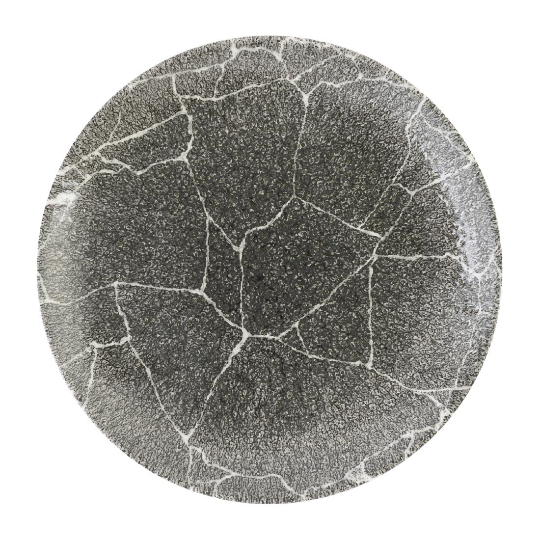 Churchill Studio Prints Kintsugi Quartz Black Coupe Plate 217mm 12 Pack (DX806)