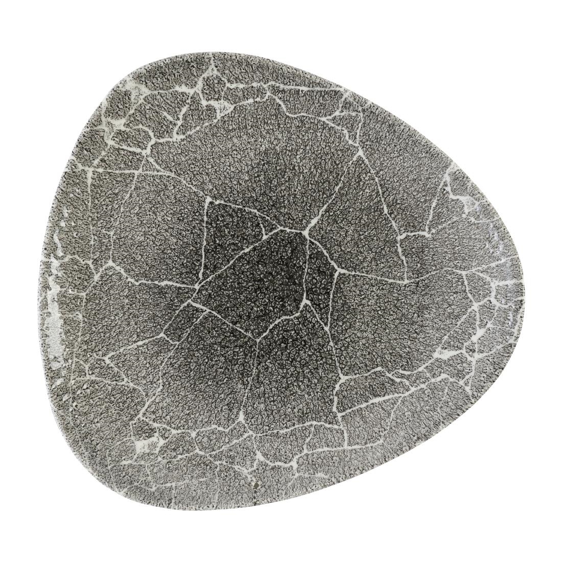 Churchill Studio Prints Kintsugi Quartz Black Triangle Plate 265mm 12 Pack (DX810)