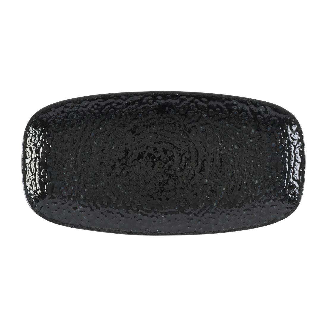 Churchill Studio Prints Homespun Chroma Carbon Chefs Oblong Plate No- 3 -298 x 153mm 12 Pack (DX827)