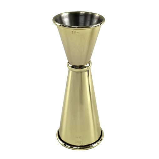 Beaumont Gold Plated Banded Jigger 25ml-35ml-50ml (DZ781)