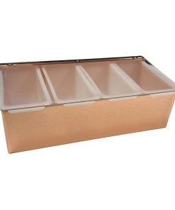 Beaumont 4 Part Stainless Steel Condiment Holder Copper Plated (DZ786)