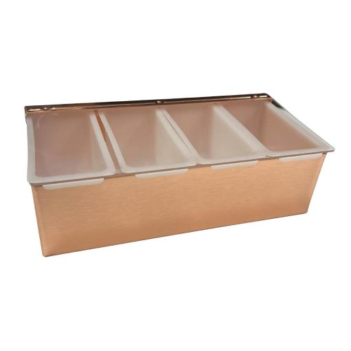 Beaumont 4 Part Stainless Steel Condiment Holder Copper Plated (DZ786)