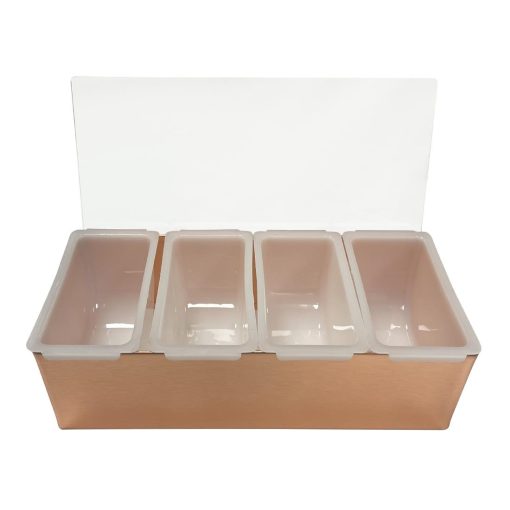 Beaumont 4 Part Stainless Steel Condiment Holder Copper Plated (DZ786)