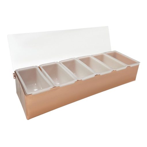 Beaumont 6 Part Stainless Steel Condiment Holder Copper Plated (DZ787)