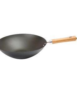 Dexam School of Wok Pre-Seasoned Carbon Steel Flat Base Wok 270mm (DZ888)
