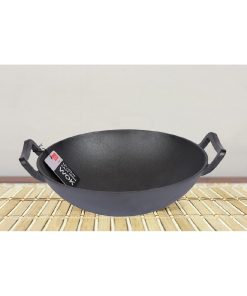 Dexam School of Wok Pre-Seasoned Cast Iron Flat Base Wok 300mm (DZ889)