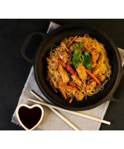 Dexam School of Wok Pre-Seasoned Cast Iron Flat Base Wok 300mm (DZ889)