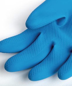 Mapa Alto 405 Liquid-Proof Heavy-Duty Janitorial Gloves Blue and Yellow Small (FA296-S)