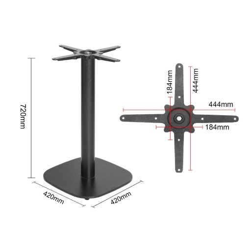 Bolero Black Cast Iron Table Base 720x420mm (FU546)