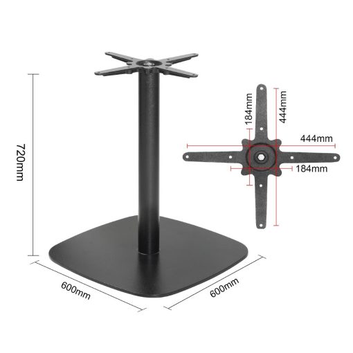 Bolero Black Cast Iron Table Base 720x600mm (FU547)