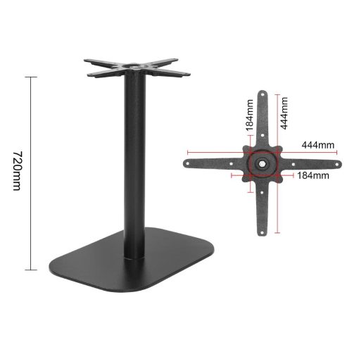 Bolero Black Cast Iron Table Base 720x420x600mm (FU548)
