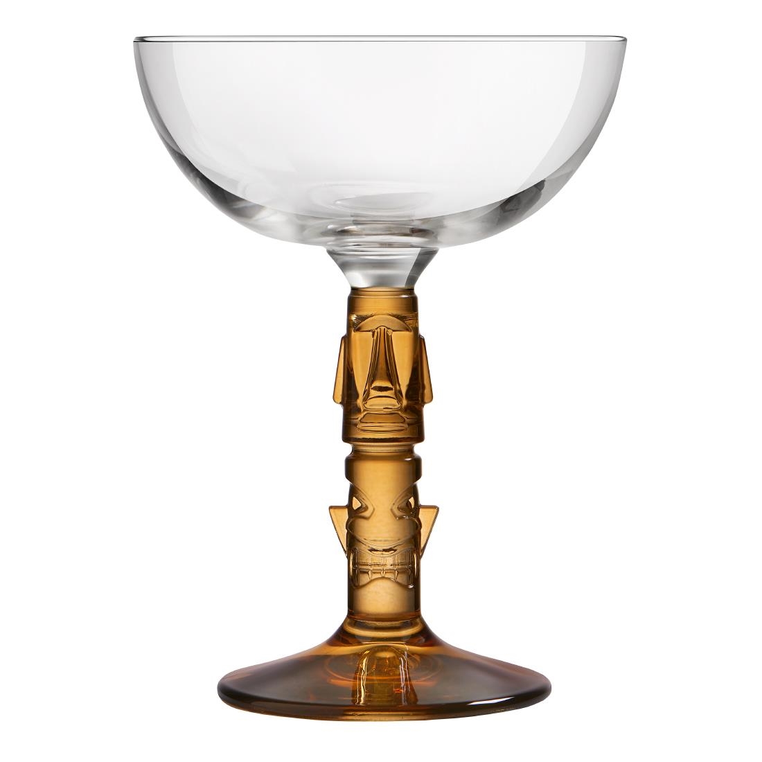 Onis Tiki Coupe Amber Stem Glasses 250ml 6 pack (FU829)
