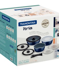 Tramontina Ãtria 10-Piece Nesting Cookware Set Navy (GL339)