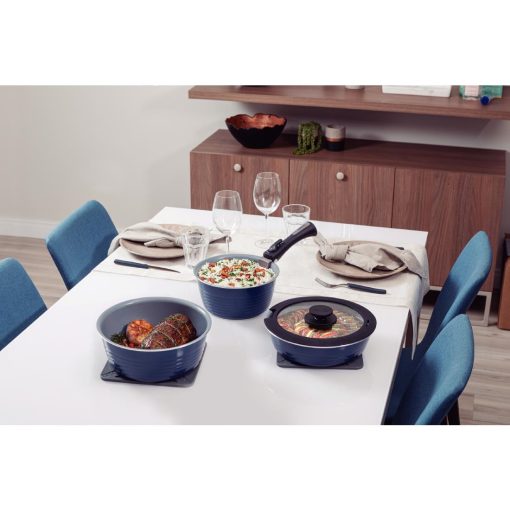 Tramontina Ãtria 10-Piece Nesting Cookware Set Navy (GL339)