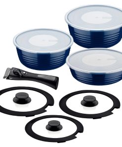 Tramontina Ãtria 10-Piece Nesting Cookware Set Navy (GL339)