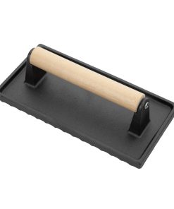 Vogue Cast Iron Steak Weight with Wood Handle (GN770)
