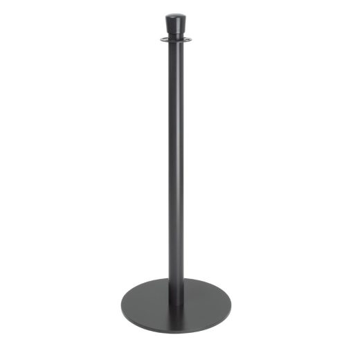 Bolero Flat Base Barrier Posts Black 2 pack (GP638)