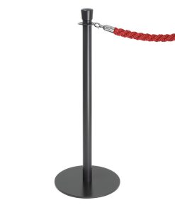 Bolero Flat Base Barrier Posts Black 2 pack (GP638)