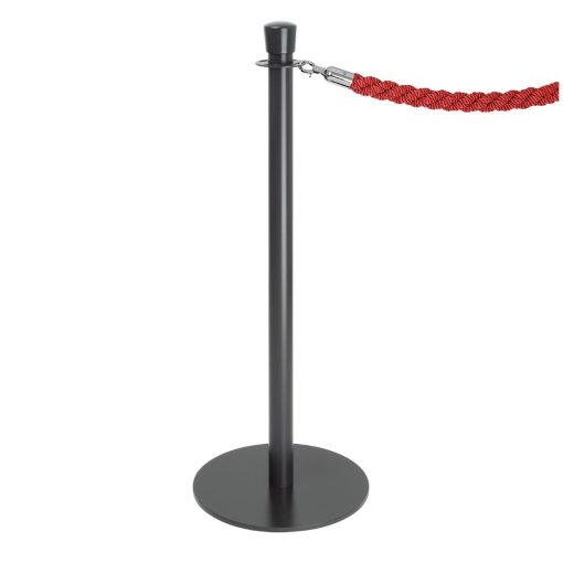 Bolero Flat Base Barrier Posts Black 2 pack (GP638)