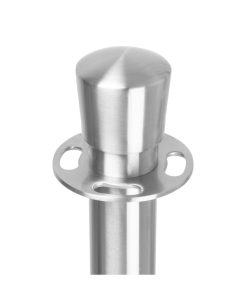 Bolero Flat Base Barrier Posts Brushed Stainless Steel 2 pack (GP639)