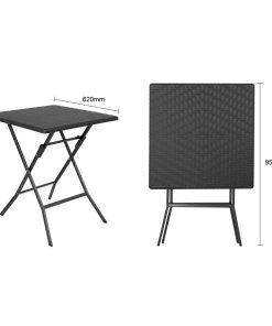 Bolero Square Folding Table Black 620mm (GR772)