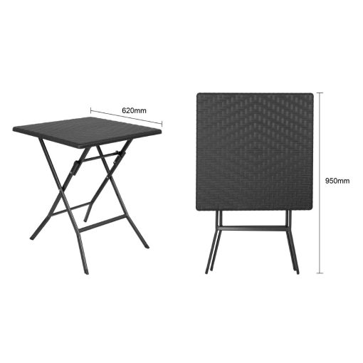 Bolero Square Folding Table Black 620mm (GR772)