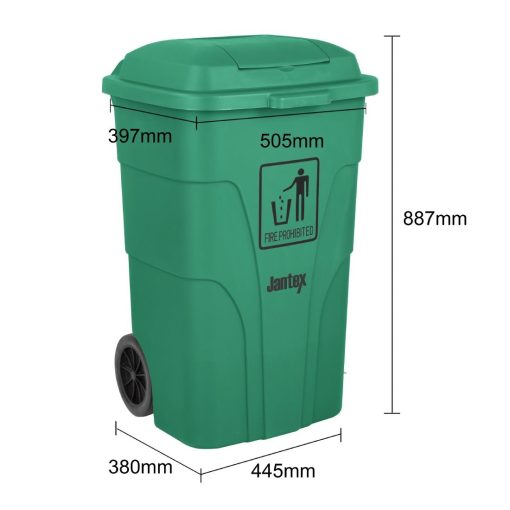 Jantex Wheelie Bin Green 120Ltr (HC924)