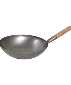 Matfer Bourgeat Steel Wok Wood Handle 350mm (HP742)