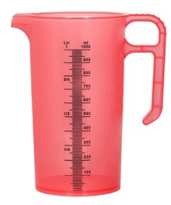 Pro-Measures Polypropylene Measuring Jug Red 1Ltr (HP860)